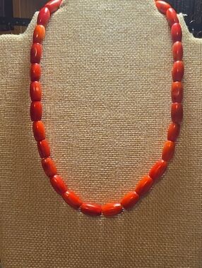 Vibrant Red Coral Beaded Necklace for Women